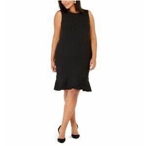 Kasper Scalloped-Hem Sleeveless Dress